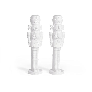 Nutcracker Prince Paintable DIY Holiday Statue, 4-Foot Tall, 2 Pack, White