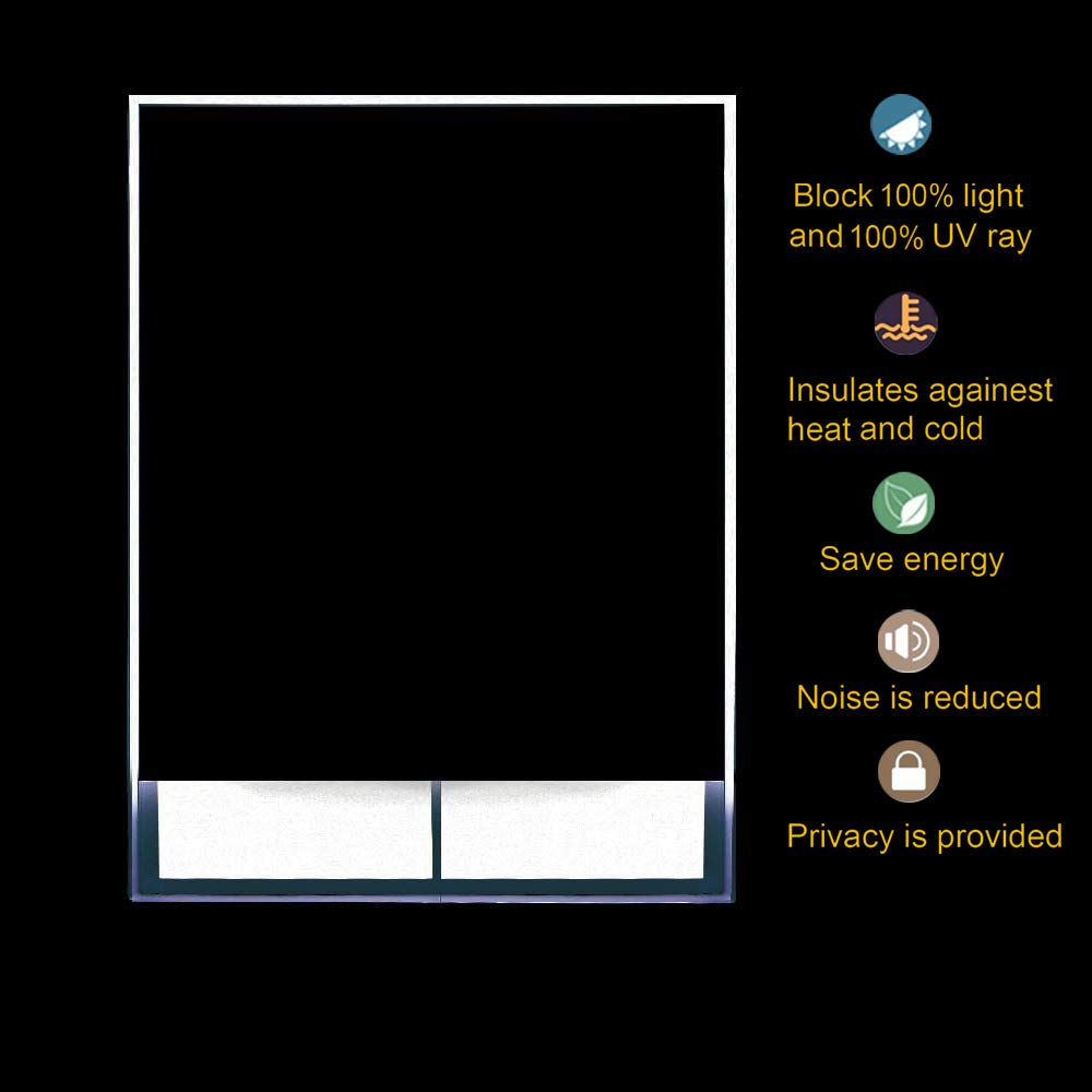 Motorized Blackout Cordless Valance Blinds, Sky Blue Remote Control Wireless and Rechargeable Window Roller Shades