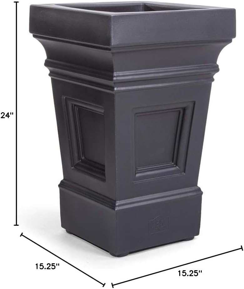 Atherton Square Planter, Large Planters for Outdoor Plants, Gardening and Flower Pot or Porch, Efficient Drainage
