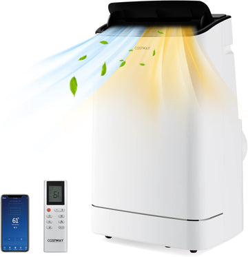 15000 BTU Portable Air Conditioner, with Heat, Auto Swing 4-in-1 AC Unit for Rooms up to 800 Sq.Ft, with Built