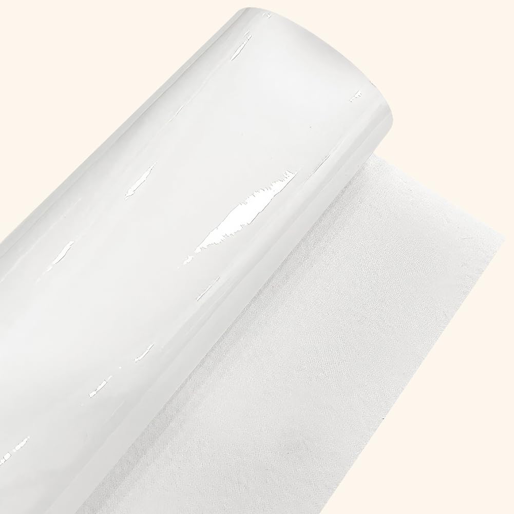 53 x 11.8 Inch 1mm White Smooth Solid Color Leather Roll Glossy Mirrored Faux PU Leather Sheets NEON Shiny Synthetic