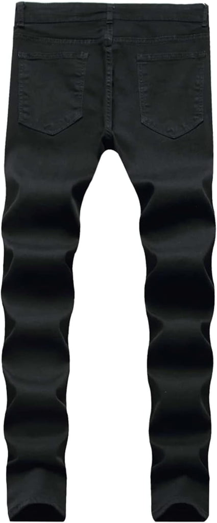 Boy's Skinny Fit Ripped Destroyed Distressed Stretch Slim Jeans Pants