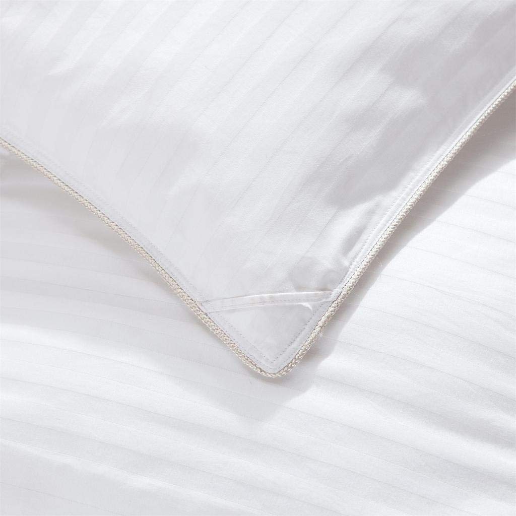 Full Size Siberian Goose Down Comforter, 100% Egyptian Cotton, White Stripe & 50Oz