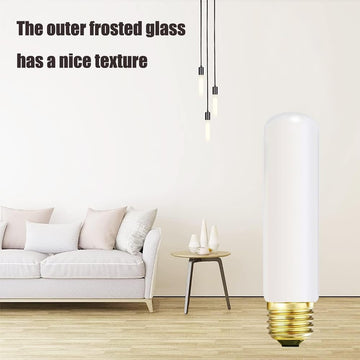 25 Watt T10 Frost Tubular Incandescent Light Bulb, Showcase Lamp, 2700K Soft White, E26 Medium Base, 280 Lumens, 120V