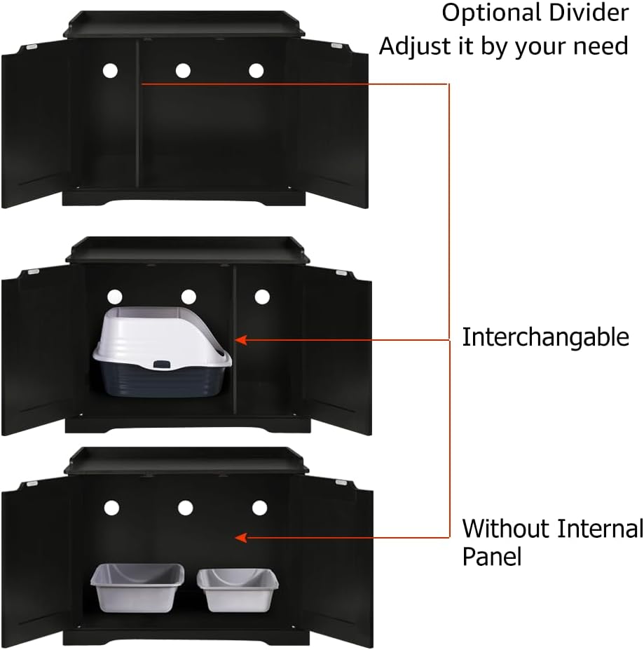 Cat Litter Box Enclosure Furniture, Hidden Litter Box Cover