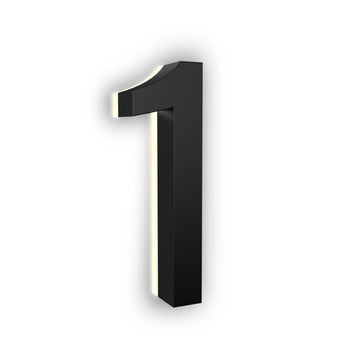 5 Inch Modern LED House Number, ABS Polymer, 2700K Warm (1, Black)
