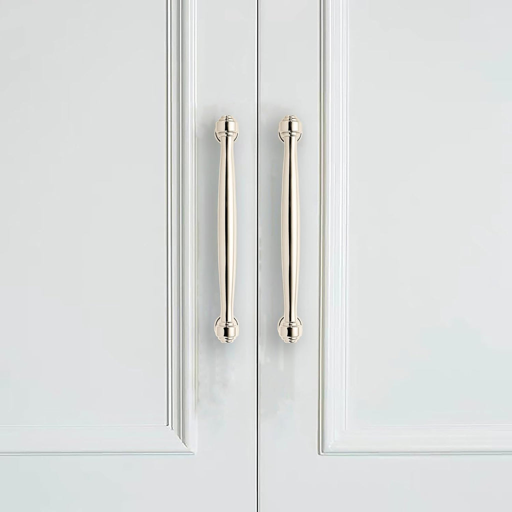 2 Pack Polished Nickel Cabinet Pulls 5 Inch(128mm) Hole Centers Heavy Duty Soild Cabinet Pulls Kitchen Cabinet