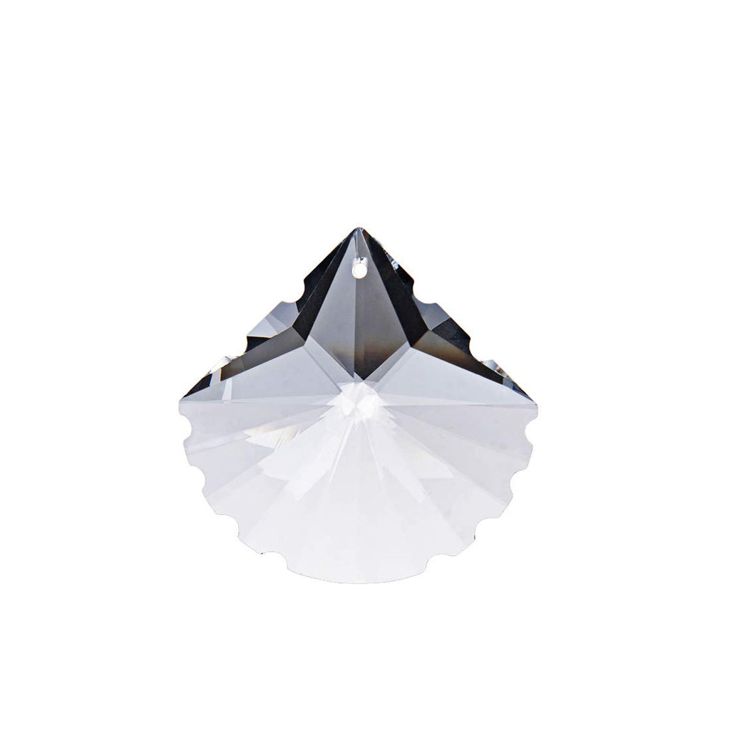 20pcs Crystal Prisms Shell Shape Chandelier Drop Parts Hanging Pendants Curtain Lamp Drop 38mm Suncatcher Xmas Window