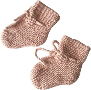 Handknit Baby Booties - Organic Cotton - Heirloom Newborn Crochet