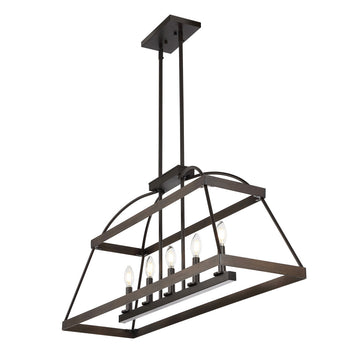 5-Light Dimmable Modern Linear Chandelier