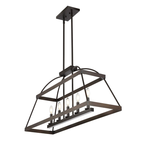 5-Light Dimmable Modern Linear Chandelier