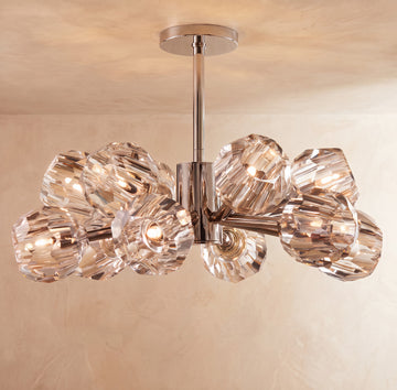 Inspired Boule de Cristal Style 24 Inch Round Crystal Sphere Chandelier Polished Nickel - Main Product View