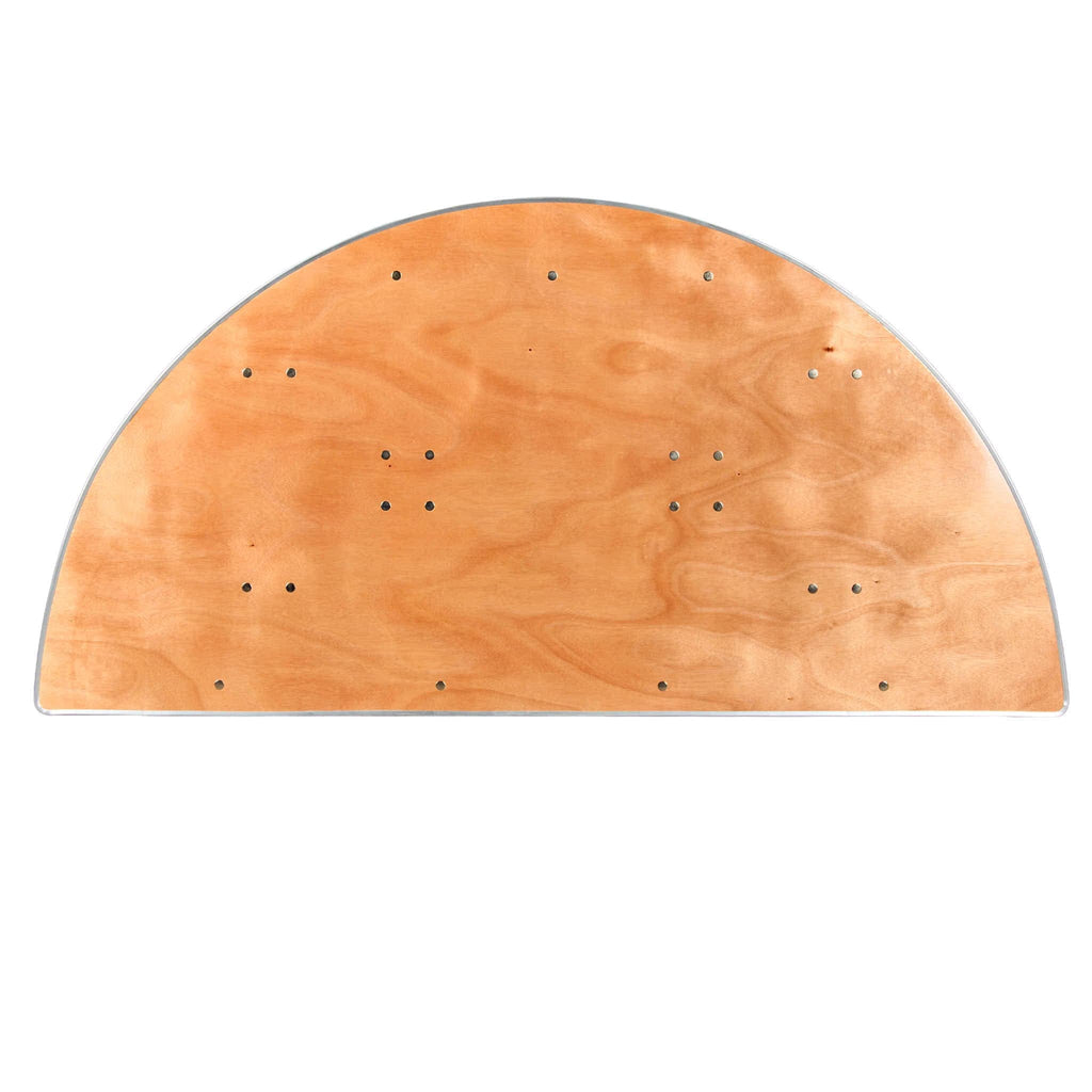 60" (5 Foot) Half Round Heavy Duty Natural Plywood Folding Banquet Table