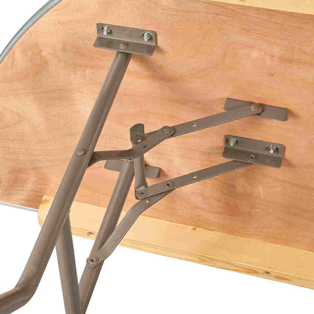 60" (5 Foot) Half Round Heavy Duty Natural Plywood Folding Banquet Table