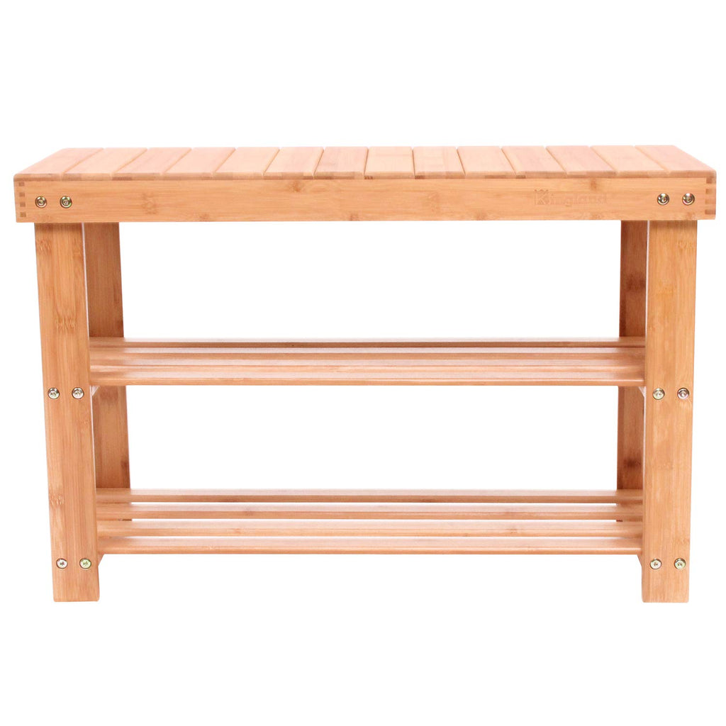 Natural Bamboo Shoe Rack Bench Shoe Organizer Entryway Seat Storage Shelf Hallway Furniture