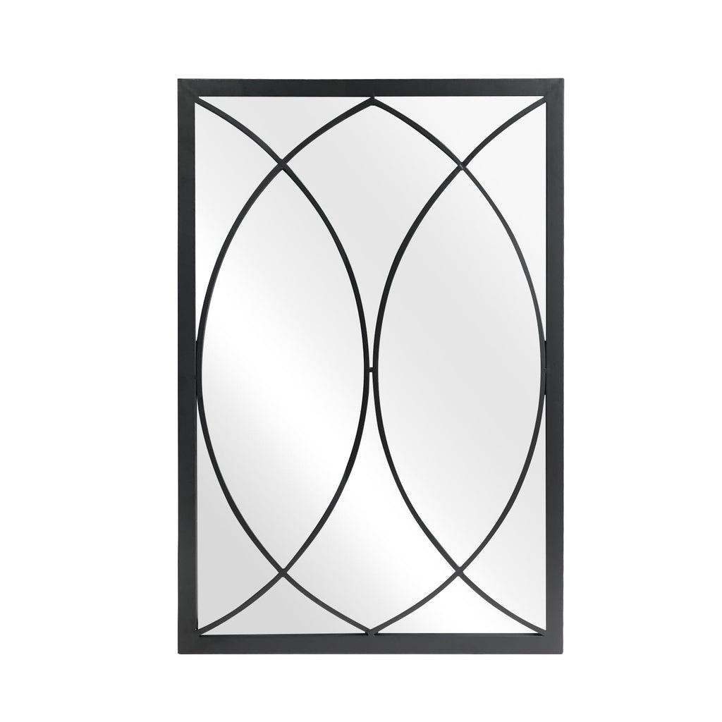 Black Rectangle Wall Mirror, Farmhouse Decorative Mirror, Fireplace, Accent Wall Decor (Black2, 30'' x 20'')