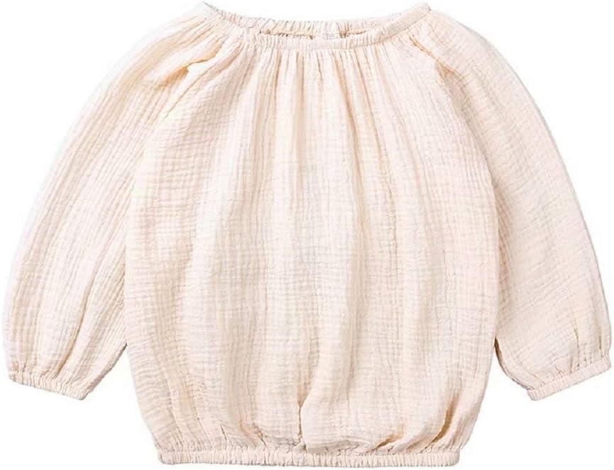 Toddler Cotton Linen Clothes Sets Baby Boy Girls Long Sleeve Tops Shirts + Bloomer Shorts 2Pcs Outfit
