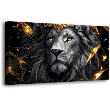 Black Lion Pictures Canvas Wall Art Office Bedroom Wall Decor, Beast of Prey Wall Art Print Modern Noble Black Lion
