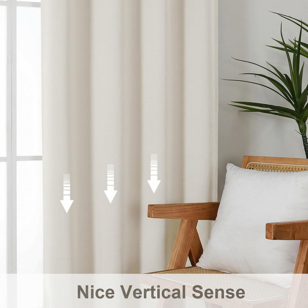 Natural Short Curtains 30 Inch Length 2 Panels