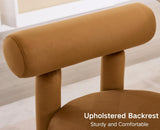 Velvet Upholstered Dining Chairs Set of 2, Modern Dining Room Chairs with Back, Round Kitchen Chairs