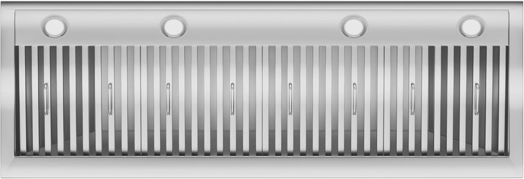 54 Inch Stainless Steel Range Hood Insert 1260 CFM 4 Speed LED Lights Dishwasher-Safe Baffle Filters, Ducted