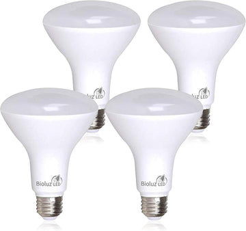 4 Pack BR30 LED Bulbs, Indoor Flood Lights 90+ CRI 65W Equivalent uses 7.5W 3000K Soft White 650 Lumens, E26 Base