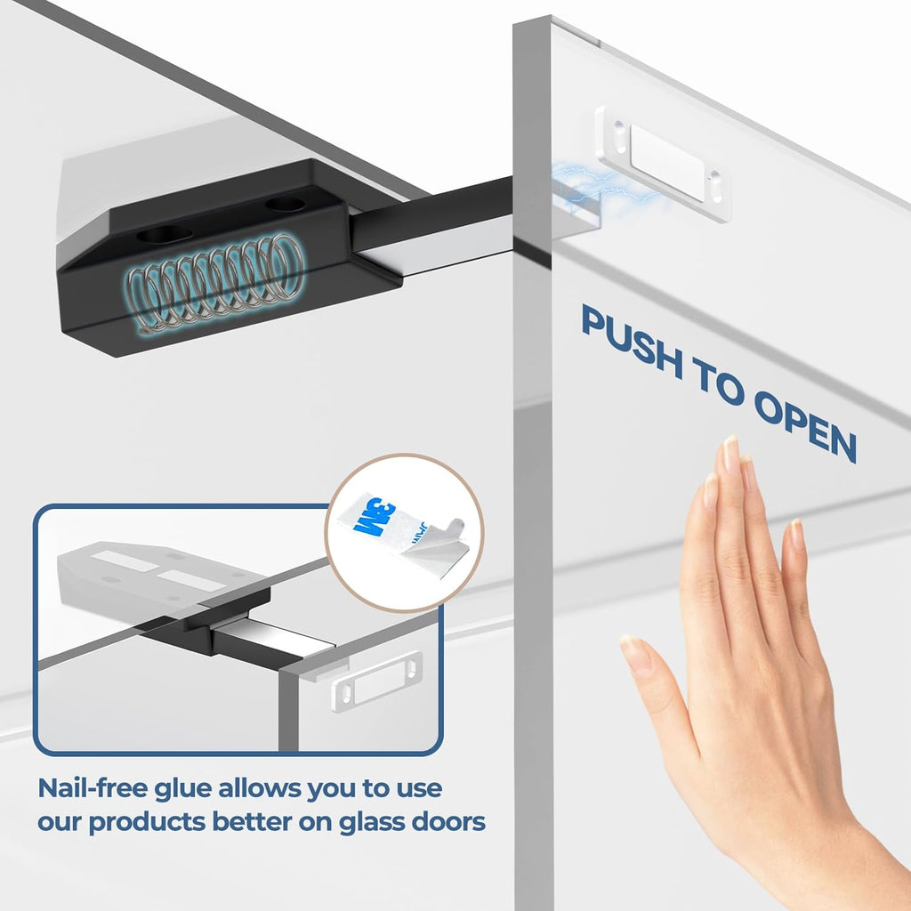 Magnetic Push Latch Without Nail Installation Heavy Duty Magnetic Touch Latches for Large Door Push Release Latch