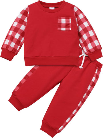 Toddler Boys Jogger Sets Pullover Athletic Sweatshirt Sweatpants Infant Baby Tracksuits Sweatsuits Fall Winter Outfits