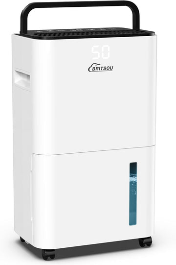 34 Pint Dehumidifier for Basement with Drain Hose & 0.66 Gallon Water Tank, Manual & Auto Drainage