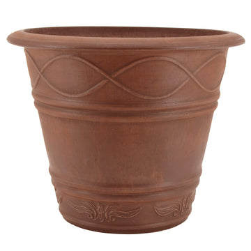 Western Weave Planter, 14 by 11.5-Inch, Terra Cotta Color