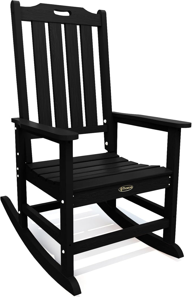 Outdoor Rocking Chairs, Oversized Patio Rocking Chair | HDPE Outdoor Rockers for Front Porch, Patio, Backyard