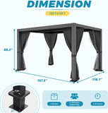 Outdoor Louvered Pergola 10' x 13', Aluminum Pergola with Ad - Image 2
