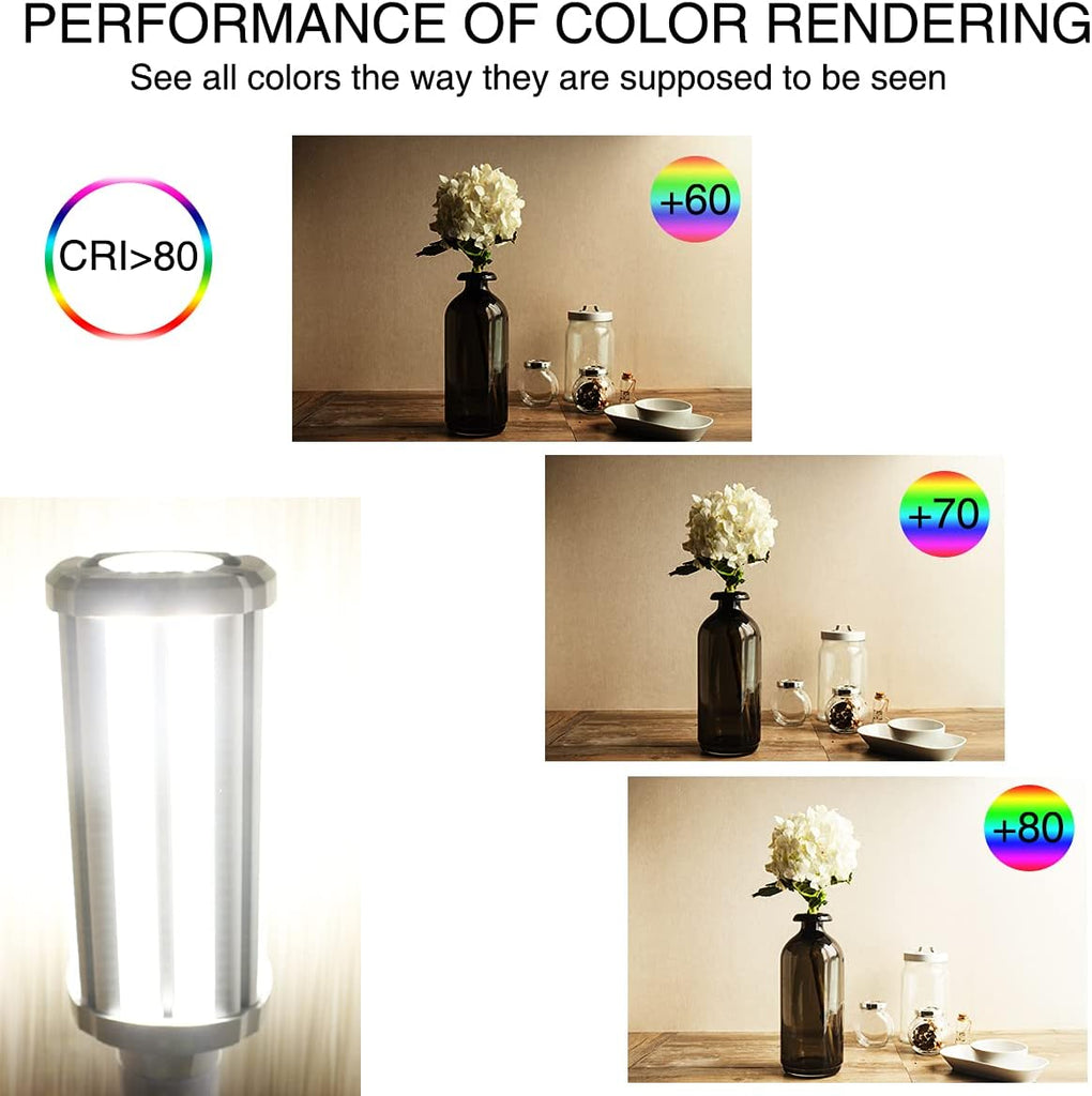 NC Super Bright 60W LED Corn Light Bulb 450 Watt Equivalent 7500 Lumens E39 Large Mogul Base Large Area 5000K