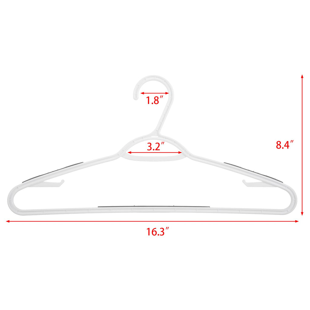 Plastic Clothes Hangers 30 Pack, Non Slip Coat Hanger Grey