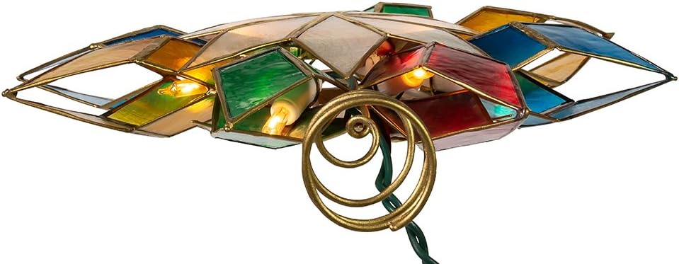 10-Light Multi-Color Capiz Star Tree Topper