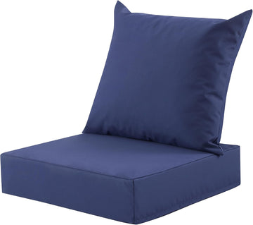 Outdoor Deep Seat Cushion Set, 24x24 Inch Water-Resistant & Fade-Resistant Outdoor Chair Cushions, Patio Furniture