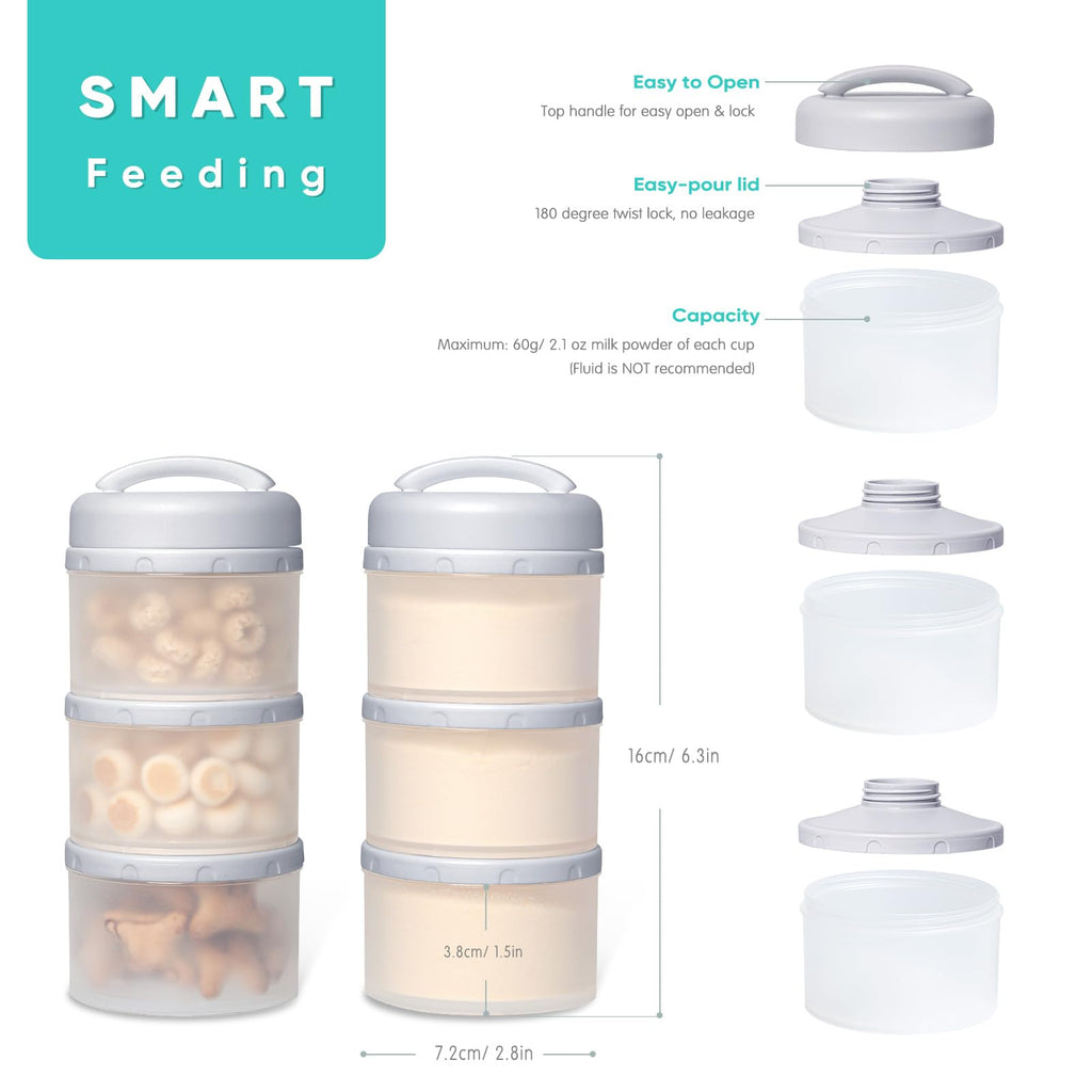 Stackable Formula Dispenser Portable: Milk Powder Container to go