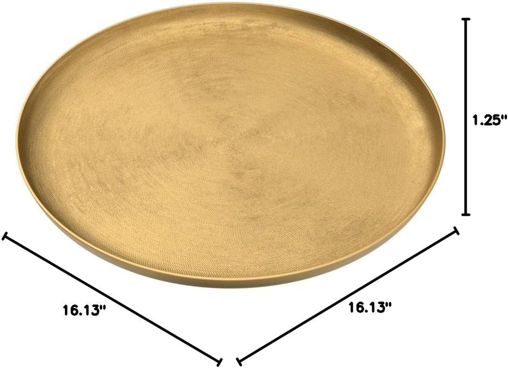 Stovring Mid-Century Tray, 16 Inch Diameter, Gold, Modern Tray for Serving, Storage, and Display