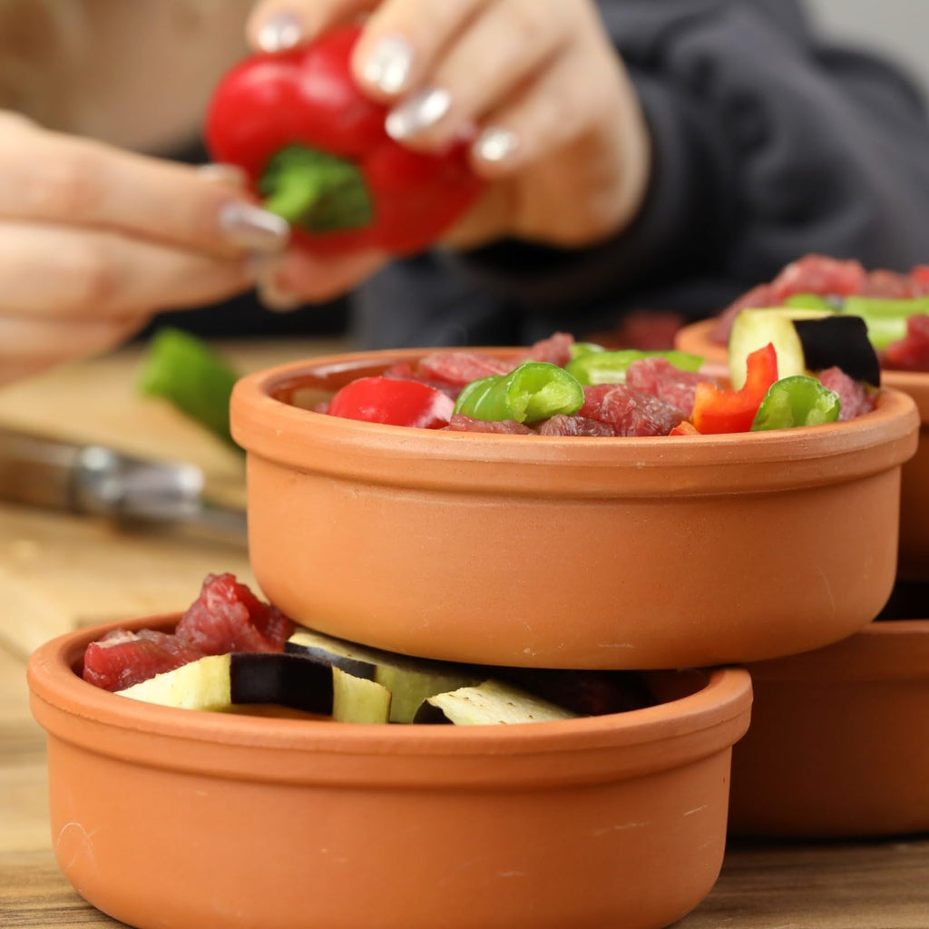 Mexican Clay Cookware Set ( Set of 12) - Terracotta Cooking Pots, Bowls, Plates, and Serving Dishes - Premium Spanish