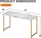 Computer Desk,Home Office Desk, Modern Simple Style Study Writing (Gold, 55 Inch)