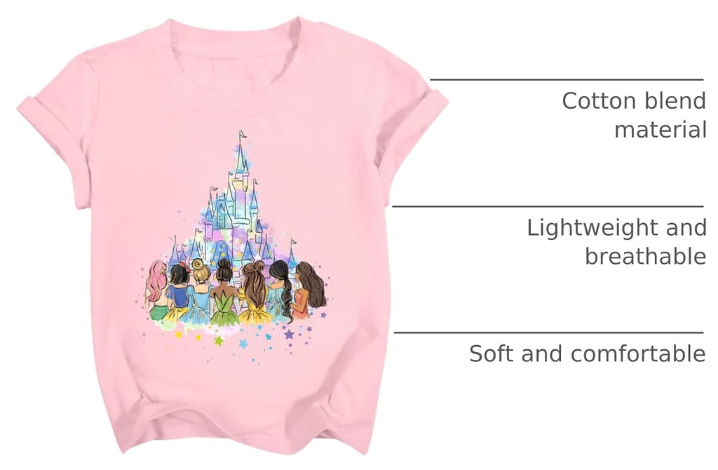 Magical Shirt for Girl: Magic Kingdom Prinecess Tshirt Princess Shirts Youth Girls Cute Family Vacation Trip Tee