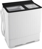 Portable Washing Machine, 26LBS Twin Tub Mini Compact Laundry Washer Spinner Combo with Drain Pump, 18Lbs Washer and