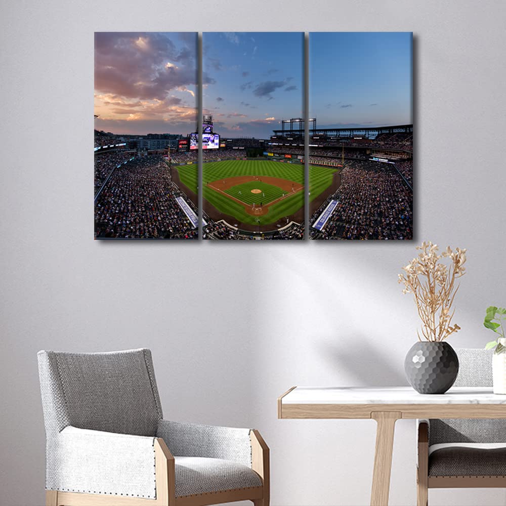 House Decorations Denver City Skyline Wall Pictures Coors Field Canvas Wall Baseball Stadium Modern Wall Painting 3