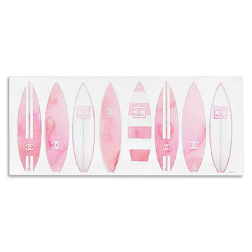Nautical Glam Surfboard Fashion, 20 x 48 Inch Canvas Wall Art