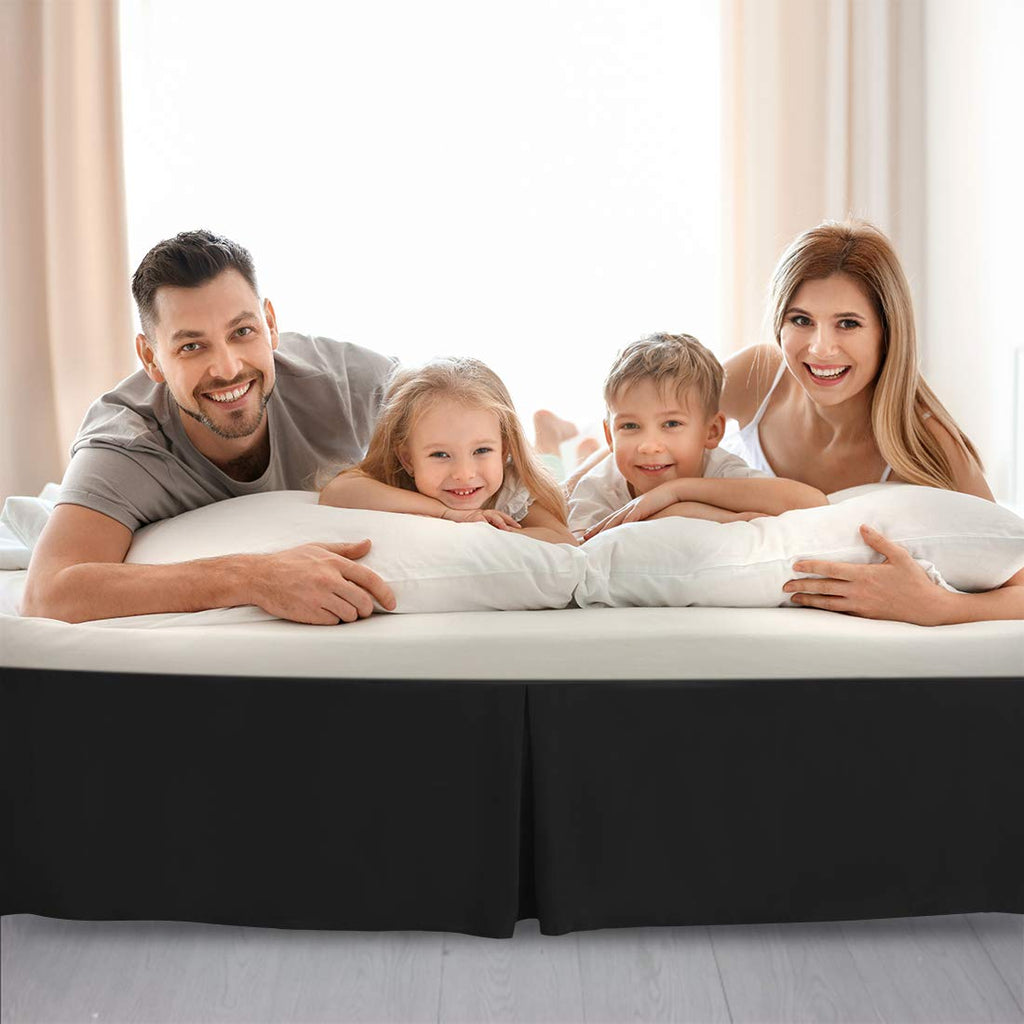 Pleated Bed Skirt, Bed Frame and Box Spring Cover - 16 Inch Tailored Drop Dust Ruffle Bedskirt, Wrinkle