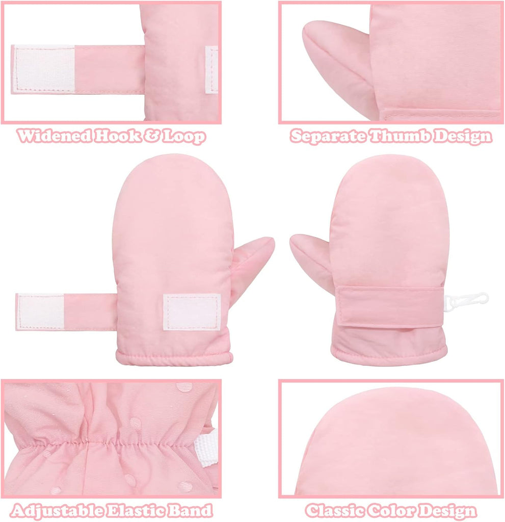 2 Pairs Toddler Gloves Waterproof Toddler Winter Mittens for Kids Snow Gloves Warm Baby Winter Mittens for Boys Girls