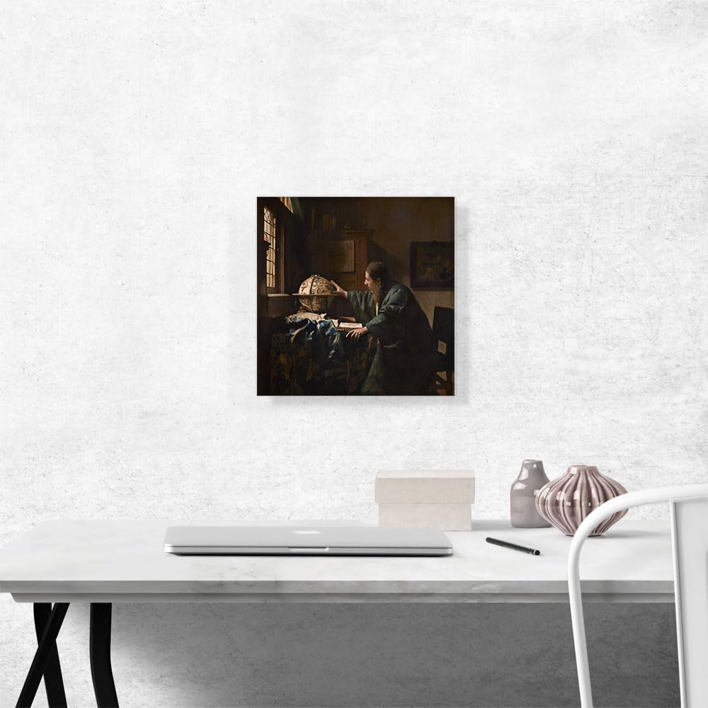 The Astronomer 1668 Canvas Art Print Stretched Framed Painting Picture Poster Giclee Wall Decor by Johannes Vermeer
