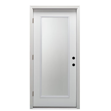 Fiberglass Smooth, Primed, Right Hand Outswing, Prehung Door, Full Lite, Clear Glass, 36"x80", Fiberglass