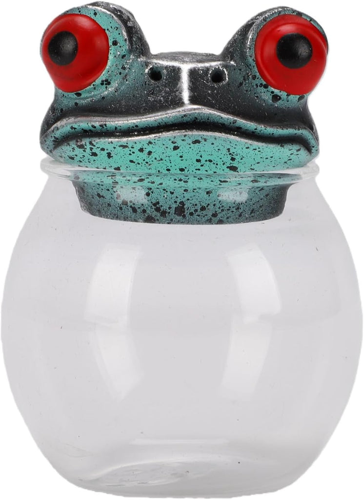 Apothecary Jar Handcrafted Vintage Glass Storage Container with Lid for Tea Spices Condiments, Wide Mouth Sealed Food