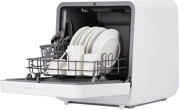 Portable Dishwasher Countertop with Large LED Display - No Plumbing Needed, 5 L Built-In Tank & Fauc